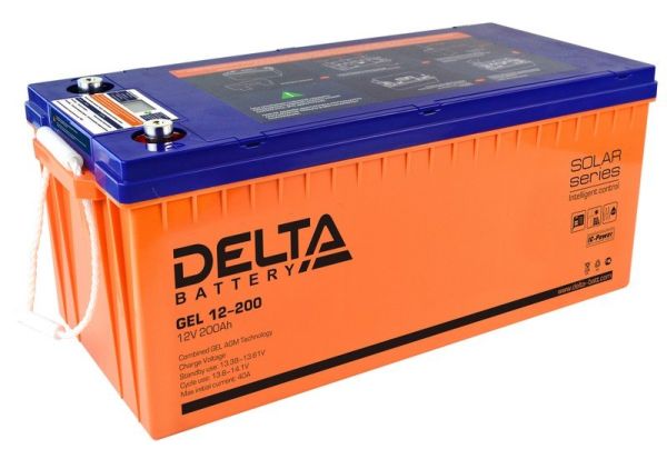 Аккумулятор для ИБП Delta Battery GEL 12-200 200А/ч-12V для UPS EN болт М8 - - 522x239x222