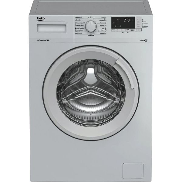 Стиральная машина BEKO WSRE6512ZSS фронтальная 6 кг серебристый